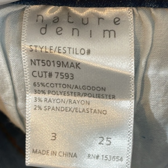 NATURE DENIM Diane High Rise Ankle Skinny Denim Jeans Raw Hem Size 25 NEW - Picture 12 of 16
